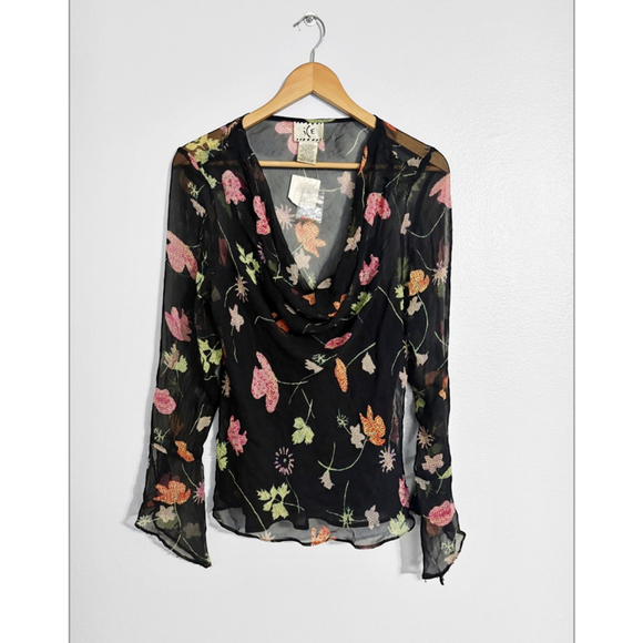 ICE New! Vintage Dead-stock Floral Beaded Top - Picture 1 of 3
